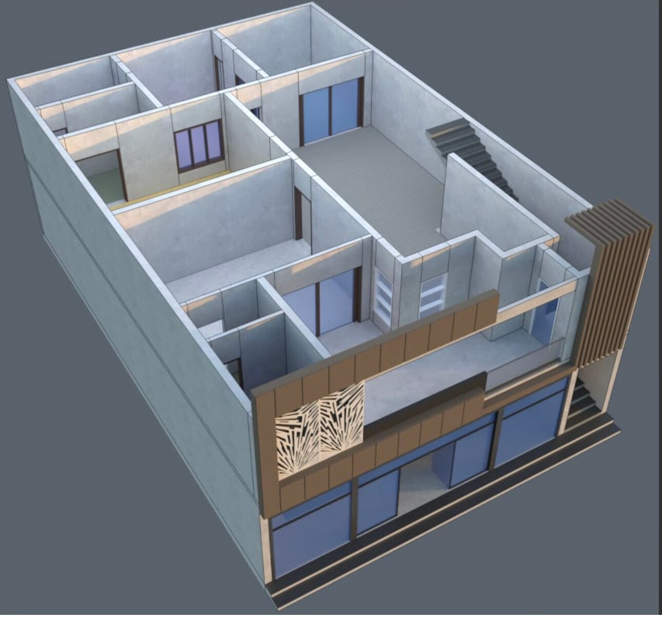 3D Structural Floor Cutaway Schematic
